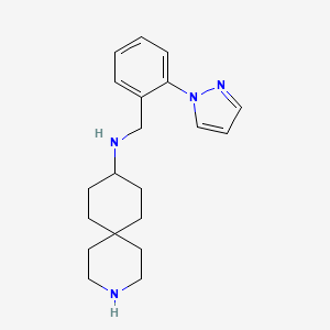 molecular formula C20H28N4 B5930195 N-[2-(1H-pyrazol-1-yl)benzyl]-3-azaspiro[5.5]undecan-9-amine dihydrochloride 