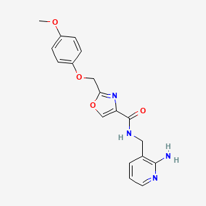 molecular formula C18H18N4O4 B5930209 N-[(2-aminopyridin-3-yl)methyl]-2-[(4-methoxyphenoxy)methyl]-1,3-oxazole-4-carboxamide 