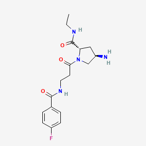 molecular formula C17H23FN4O3 B5930256 N-(4-fluorobenzoyl)-beta-alanyl-(4R)-4-amino-N-ethyl-L-prolinamide 