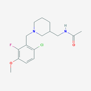 molecular formula C16H22ClFN2O2 B5930327 N-{[1-(6-chloro-2-fluoro-3-methoxybenzyl)piperidin-3-yl]methyl}acetamide 