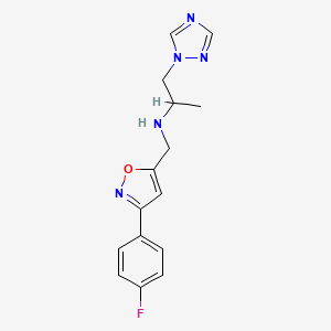 molecular formula C15H16FN5O B5930448 N-{[3-(4-fluorophenyl)isoxazol-5-yl]methyl}-1-(1H-1,2,4-triazol-1-yl)propan-2-amine 