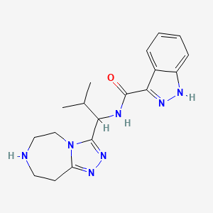 molecular formula C18H23N7O B5930619 N-[2-methyl-1-(6,7,8,9-tetrahydro-5H-[1,2,4]triazolo[4,3-d][1,4]diazepin-3-yl)propyl]-1H-indazole-3-carboxamide 