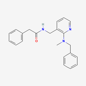 molecular formula C22H23N3O B5930634 N-({2-[benzyl(methyl)amino]pyridin-3-yl}methyl)-2-phenylacetamide 