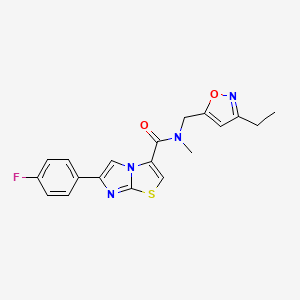 molecular formula C19H17FN4O2S B5930677 N-[(3-ethylisoxazol-5-yl)methyl]-6-(4-fluorophenyl)-N-methylimidazo[2,1-b][1,3]thiazole-3-carboxamide 