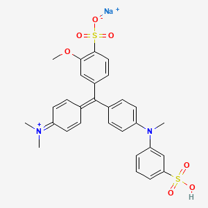 molecular formula C29H28N2NaO7S2+ B593068 sodium;4-[(4-dimethylazaniumylidenecyclohexa-2,5-dien-1-ylidene)-[4-(N-methyl-3-sulfoanilino)phenyl]methyl]-2-methoxybenzenesulfonate CAS No. 10231-60-4