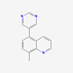 molecular formula C14H11N3 B5930691 8-methyl-5-pyrimidin-5-ylquinoline 