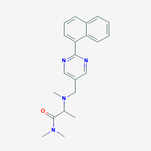 molecular formula C21H24N4O B5930744 N,N-dimethyl-2-(methyl{[2-(1-naphthyl)pyrimidin-5-yl]methyl}amino)propanamide 