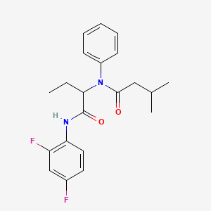 molecular formula C21H24F2N2O2 B593076 N-{1-[(2,4-Difluorophenyl)amino]-1-oxo-2-butanyl}-3-methyl-N-phenylbutanamide CAS No. 131655-12-4