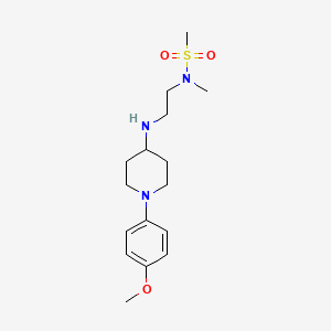 molecular formula C16H27N3O3S B5930803 N-(2-{[1-(4-methoxyphenyl)piperidin-4-yl]amino}ethyl)-N-methylmethanesulfonamide 