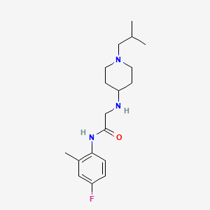 molecular formula C18H28FN3O B5930813 N-(4-fluoro-2-methylphenyl)-2-[(1-isobutylpiperidin-4-yl)amino]acetamide 