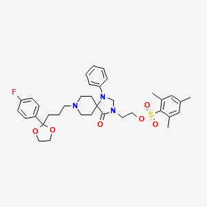 molecular formula C36H44FN3O6S B593082 8-[4-(4-Fluorophenyl)-4,4-(ethylendioxy)butyl]-3-[2'-(2,4,6-trimethylphenylsulfonyloxyethyl)]-1-phenyl-1,3,8-triazaspiro[4.5]decan-4-one CAS No. 128584-73-6