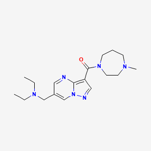 molecular formula C18H28N6O B5930858 N-ethyl-N-({3-[(4-methyl-1,4-diazepan-1-yl)carbonyl]pyrazolo[1,5-a]pyrimidin-6-yl}methyl)ethanamine 