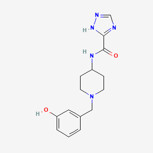 molecular formula C15H19N5O2 B5930913 N-[1-(3-hydroxybenzyl)piperidin-4-yl]-1H-1,2,4-triazole-5-carboxamide 