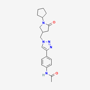 molecular formula C20H25N5O2 B5931003 N-(4-{1-[(1-cyclopentyl-5-oxopyrrolidin-3-yl)methyl]-1H-1,2,3-triazol-4-yl}phenyl)acetamide 