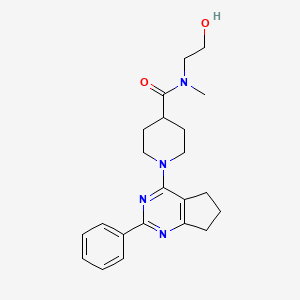 molecular formula C22H28N4O2 B5931302 N-(2-hydroxyethyl)-N-methyl-1-(2-phenyl-6,7-dihydro-5H-cyclopenta[d]pyrimidin-4-yl)piperidine-4-carboxamide 
