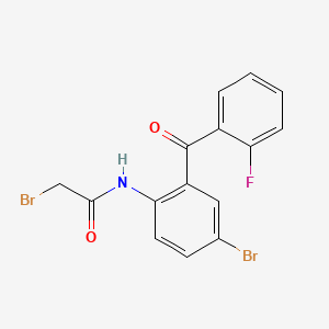 molecular formula C15H10Br2FNO2 B593132 2-Bromo-N-[4-bromo-2-(2-fluorobenzoyl)phenyl]acetamide CAS No. 1647-74-1