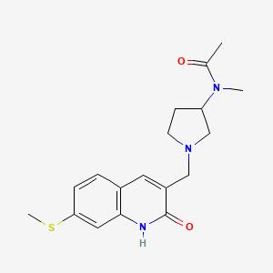 molecular formula C18H23N3O2S B5931321 N-methyl-N-(1-{[7-(methylthio)-2-oxo-1,2-dihydroquinolin-3-yl]methyl}pyrrolidin-3-yl)acetamide 