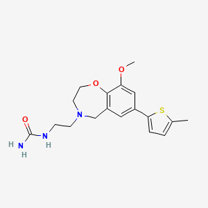 molecular formula C18H23N3O3S B5931393 N-{2-[9-methoxy-7-(5-methyl-2-thienyl)-2,3-dihydro-1,4-benzoxazepin-4(5H)-yl]ethyl}urea 