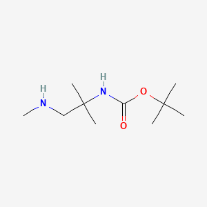 molecular formula C10H22N2O2 B593148 叔丁基 N-[2-甲基-1-(甲基氨基)丙烷-2-基]氨基甲酸酯 CAS No. 134597-95-8