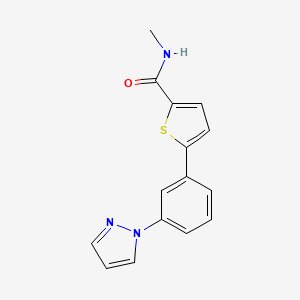 molecular formula C15H13N3OS B5931582 N-methyl-5-[3-(1H-pyrazol-1-yl)phenyl]thiophene-2-carboxamide 