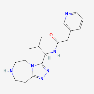 molecular formula C17H24N6O B5931712 N-[2-methyl-1-(6,7,8,9-tetrahydro-5H-[1,2,4]triazolo[4,3-d][1,4]diazepin-3-yl)propyl]-2-pyridin-3-ylacetamide 