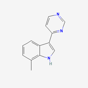 molecular formula C13H11N3 B5931726 7-methyl-3-pyrimidin-4-yl-1H-indole 