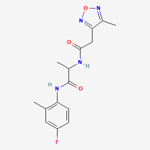 molecular formula C15H17FN4O3 B5931741 N~1~-(4-fluoro-2-methylphenyl)-N~2~-[(4-methyl-1,2,5-oxadiazol-3-yl)acetyl]alaninamide 