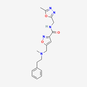 molecular formula C18H21N5O3 B5931749 N-[(5-methyl-1,3,4-oxadiazol-2-yl)methyl]-5-{[methyl(2-phenylethyl)amino]methyl}isoxazole-3-carboxamide 