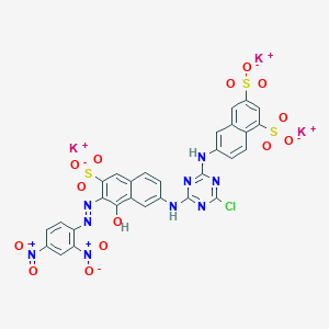 6-Chloro-N-(7-(2,4-dinitrophenylazo)-8-hydroxy-6-sulfo-2-naphthyl)-N'-(5,7-disulfo-2-naphthyl)-1,3,5-triazine-2,4-diamine