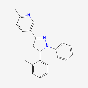2-Methyl-5-[5-(2-methylphenyl)-1-phenyl-4,5-dihydro-1H-pyrazol-3-yl]pyridine