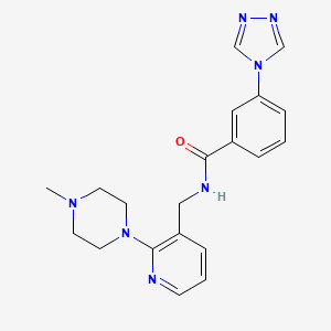 molecular formula C20H23N7O B5931917 N-{[2-(4-methylpiperazin-1-yl)pyridin-3-yl]methyl}-3-(4H-1,2,4-triazol-4-yl)benzamide 
