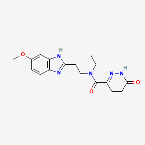 molecular formula C17H21N5O3 B5931985 N-ethyl-N-[2-(5-methoxy-1H-benzimidazol-2-yl)ethyl]-6-oxo-1,4,5,6-tetrahydropyridazine-3-carboxamide 