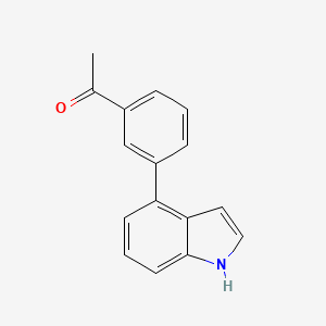 molecular formula C16H13NO B5932005 1-[3-(1H-indol-4-yl)phenyl]ethanone 