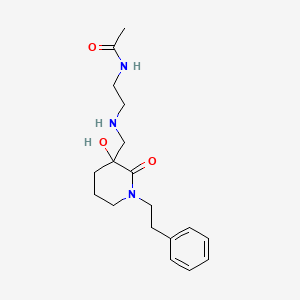 molecular formula C18H27N3O3 B5932030 N-[2-({[3-hydroxy-2-oxo-1-(2-phenylethyl)piperidin-3-yl]methyl}amino)ethyl]acetamide 