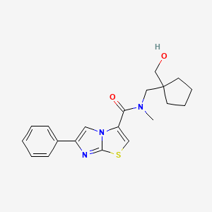 molecular formula C20H23N3O2S B5932124 N-{[1-(hydroxymethyl)cyclopentyl]methyl}-N-methyl-6-phenylimidazo[2,1-b][1,3]thiazole-3-carboxamide 