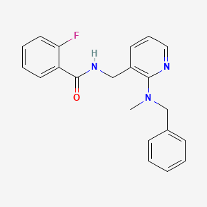 molecular formula C21H20FN3O B5932423 N-({2-[benzyl(methyl)amino]pyridin-3-yl}methyl)-2-fluorobenzamide 