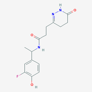 molecular formula C15H18FN3O3 B5932494 N-[1-(3-fluoro-4-hydroxyphenyl)ethyl]-3-(6-oxo-1,4,5,6-tetrahydropyridazin-3-yl)propanamide 
