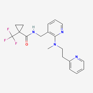 molecular formula C19H21F3N4O B5932690 N-({2-[methyl(2-pyridin-2-ylethyl)amino]pyridin-3-yl}methyl)-1-(trifluoromethyl)cyclopropanecarboxamide 