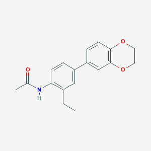 molecular formula C18H19NO3 B5932834 N-[4-(2,3-dihydro-1,4-benzodioxin-6-yl)-2-ethylphenyl]acetamide 