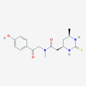 molecular formula C16H21N3O3S B5932876 N-[2-(4-hydroxyphenyl)-2-oxoethyl]-N-methyl-2-[(4S*,6R*)-6-methyl-2-thioxohexahydropyrimidin-4-yl]acetamide 