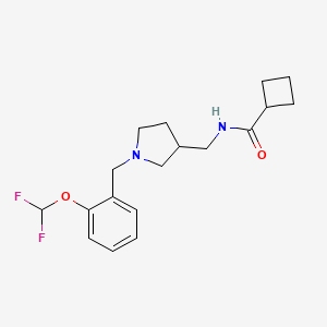 molecular formula C18H24F2N2O2 B5932906 N-({1-[2-(difluoromethoxy)benzyl]pyrrolidin-3-yl}methyl)cyclobutanecarboxamide 
