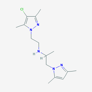 molecular formula C15H24ClN5 B5932961 N-[2-(4-chloro-3,5-dimethyl-1H-pyrazol-1-yl)ethyl]-1-(3,5-dimethyl-1H-pyrazol-1-yl)propan-2-amine 