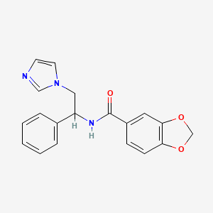 molecular formula C19H17N3O3 B5932992 N-[2-(1H-imidazol-1-yl)-1-phenylethyl]-1,3-benzodioxole-5-carboxamide 