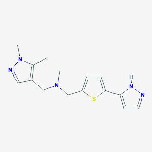 molecular formula C15H19N5S B5933043 N-[(1,5-dimethylpyrazol-4-yl)methyl]-N-methyl-1-[5-(1H-pyrazol-5-yl)thiophen-2-yl]methanamine 