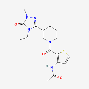 molecular formula C17H23N5O3S B5933187 N-(2-{[3-(4-ethyl-1-methyl-5-oxo-4,5-dihydro-1H-1,2,4-triazol-3-yl)piperidin-1-yl]carbonyl}-3-thienyl)acetamide 