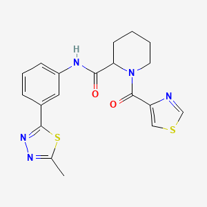 molecular formula C19H19N5O2S2 B5933346 N-[3-(5-methyl-1,3,4-thiadiazol-2-yl)phenyl]-1-(1,3-thiazol-4-ylcarbonyl)-2-piperidinecarboxamide 