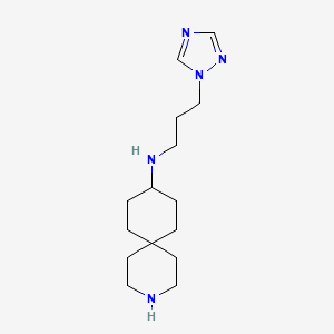 molecular formula C15H27N5 B5933370 N-[3-(1,2,4-triazol-1-yl)propyl]-3-azaspiro[5.5]undecan-9-amine 