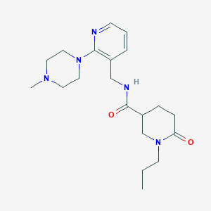 molecular formula C20H31N5O2 B5933387 N-{[2-(4-methylpiperazin-1-yl)pyridin-3-yl]methyl}-6-oxo-1-propylpiperidine-3-carboxamide 