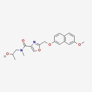 molecular formula C20H22N2O5 B5933395 N-(2-hydroxypropyl)-2-{[(7-methoxy-2-naphthyl)oxy]methyl}-N-methyl-1,3-oxazole-4-carboxamide 