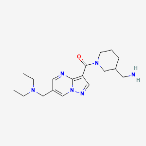 molecular formula C18H28N6O B5933472 N-[(3-{[3-(aminomethyl)piperidin-1-yl]carbonyl}pyrazolo[1,5-a]pyrimidin-6-yl)methyl]-N-ethylethanamine 